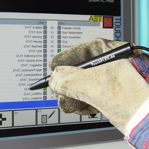 Touch pen mit Handschuh